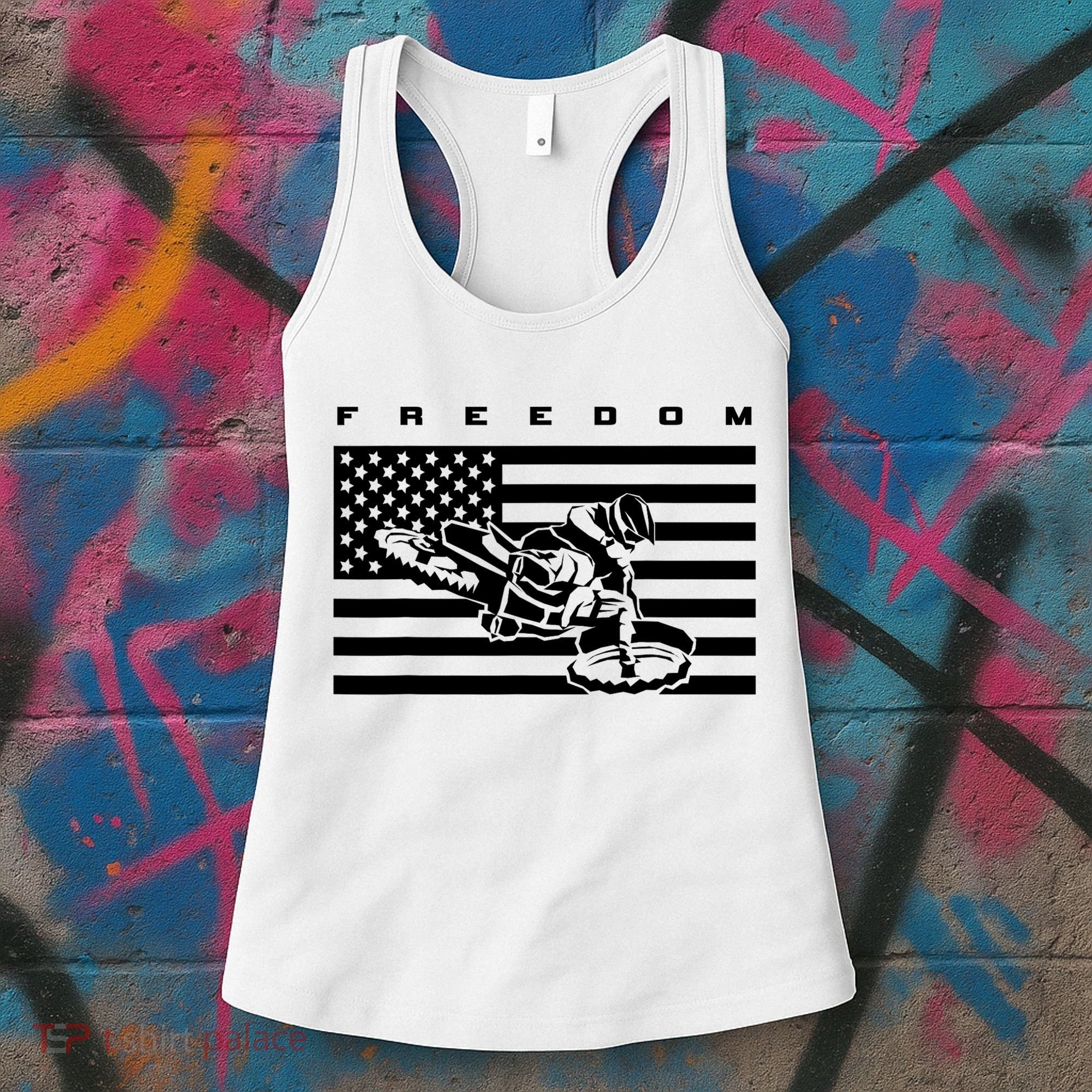 American Flag Motocross Apparel Motocross Dirt Bike Women's Tank Top