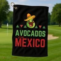 Avocados from Mexico - Mexican Day flag - Avocado Costume Golf Towel thumb 1