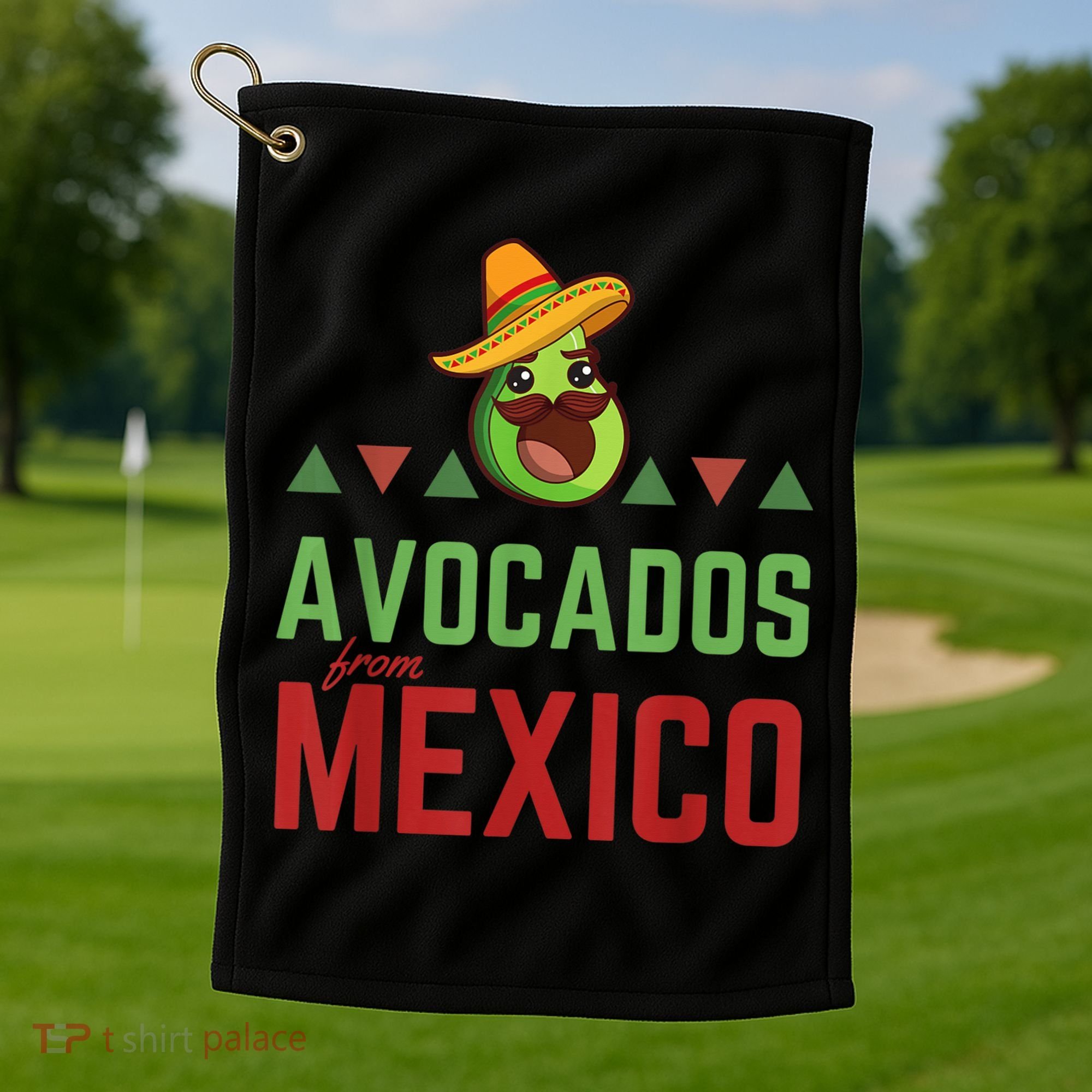Avocados from Mexico - Mexican Day flag - Avocado Costume Golf Towel