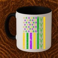 American Flag Mardi Gras Tshirt Mardi Gras Crawfish Coffee Mug thumb 2