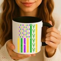 American Flag Mardi Gras Tshirt Mardi Gras Crawfish Coffee Mug thumb 3
