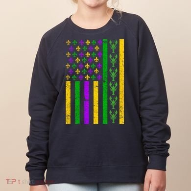 American Flag Mardi Gras Tshirt Mardi Gras Crawfish Women's Sweatshirt