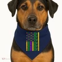 American Flag Mardi Gras Tshirt Mardi Gras Crawfish USA-Made Doggie Bandana thumb 1