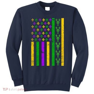 American Flag Mardi Gras Tshirt Mardi Gras Crawfish Sweatshirt