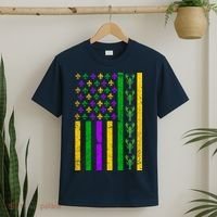 American Flag Mardi Gras Tshirt Mardi Gras Crawfish T-Shirt thumb 2