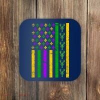 American Flag Mardi Gras Tshirt Mardi Gras Crawfish Coaster thumb 0