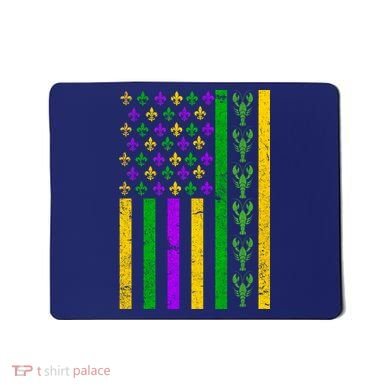 American Flag Mardi Gras Tshirt Mardi Gras Crawfish Mousepad