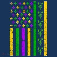 American Flag Mardi Gras Tshirt Mardi Gras Crawfish Mousepad thumb 1