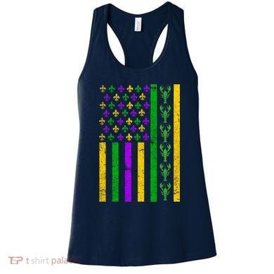 American Flag Mardi Gras Tshirt Mardi Gras Crawfish Women's Tank Top