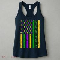 American Flag Mardi Gras Tshirt Mardi Gras Crawfish Women's Tank Top thumb 3