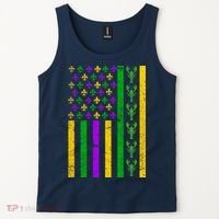 American Flag Mardi Gras Tshirt Mardi Gras Crawfish Tank Top thumb 2