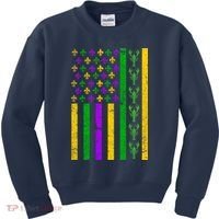 American Flag Mardi Gras Tshirt Mardi Gras Crawfish Kids Sweatshirt thumb 0