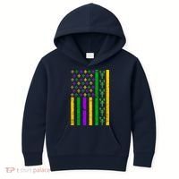 American Flag Mardi Gras Tshirt Mardi Gras Crawfish Kids Hoodie thumb 0