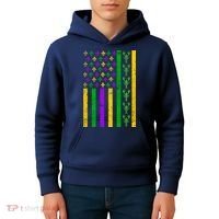 American Flag Mardi Gras Tshirt Mardi Gras Crawfish Kids Hoodie thumb 4