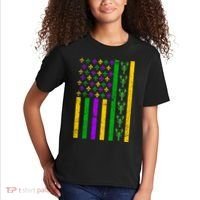 American Flag Mardi Gras Tshirt Mardi Gras Crawfish Kids T-Shirt thumb 2