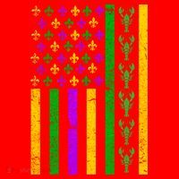 American Flag Mardi Gras Tshirt Mardi Gras Crawfish Santa Hat thumb 1