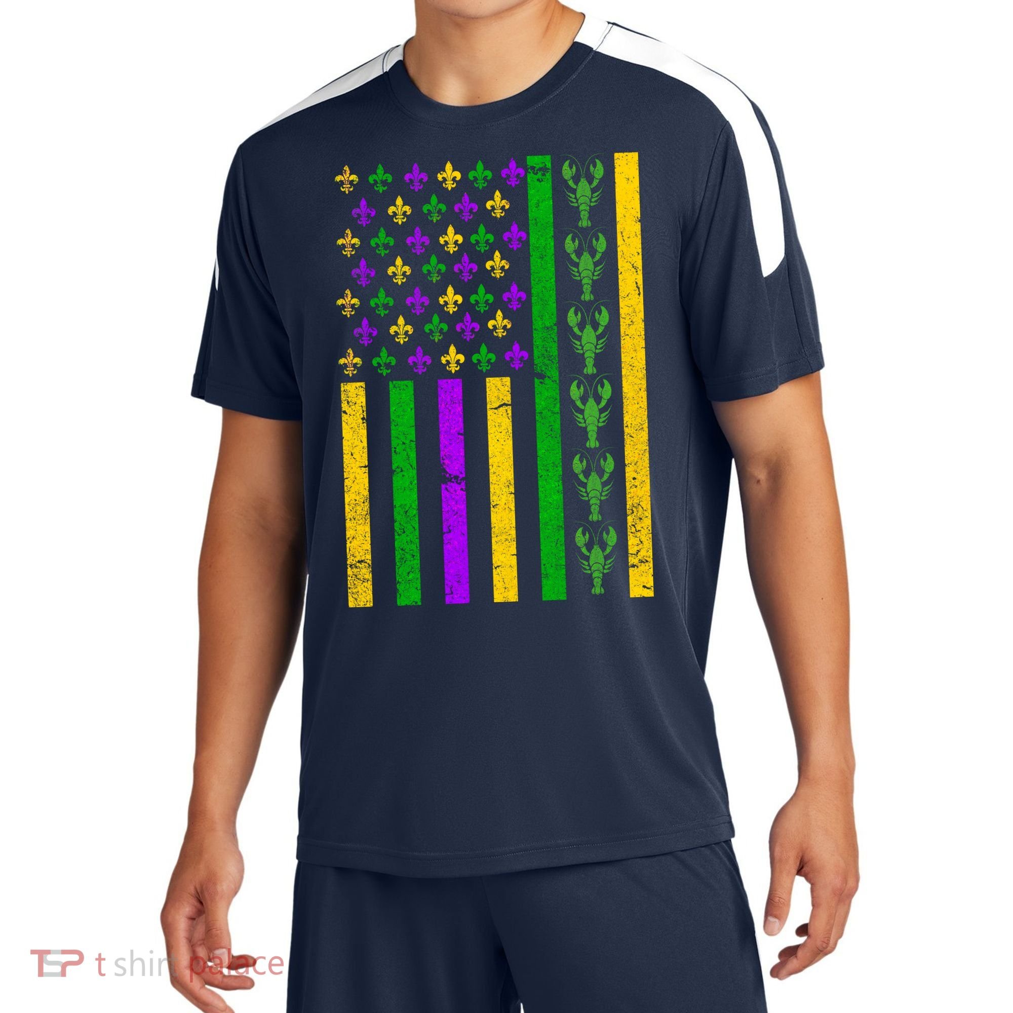 American Flag Mardi Gras Tshirt Mardi Gras Crawfish Soccer Jersey