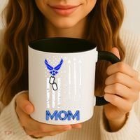 Air Force Mom, USAF Mom Tee, Women's Day Gift Veteran Coffee Mug thumb 3