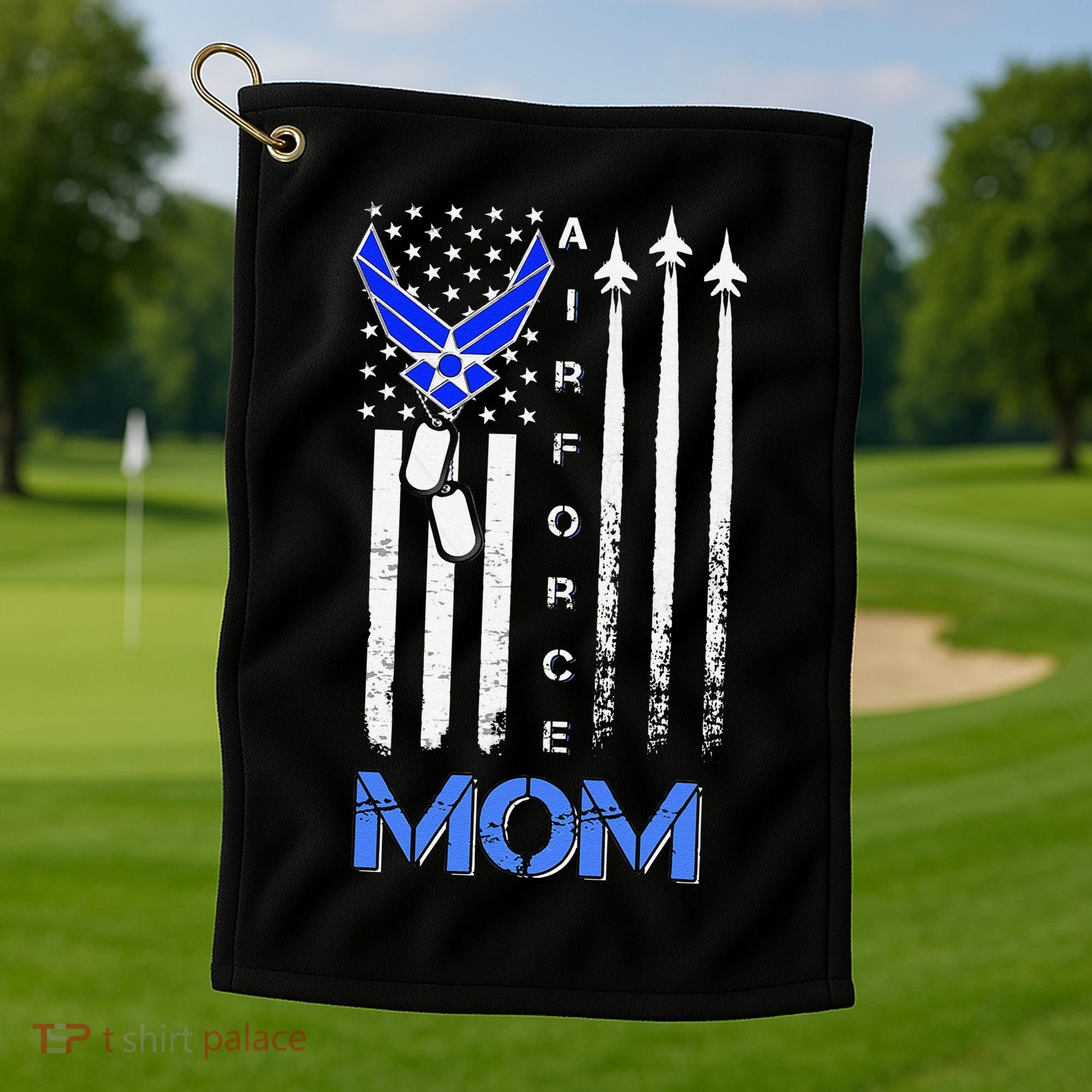 Air Force Mom, USAF Mom Tee, Women's Day Gift Veteran Golf Towel