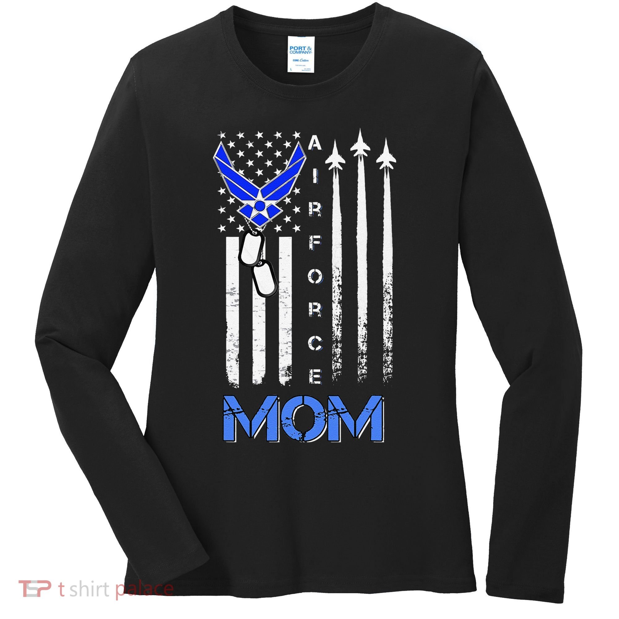 Air Force Mom, USAF Mom Tee, Women's Day Gift Veteran Women's Long Sleeve Shirt