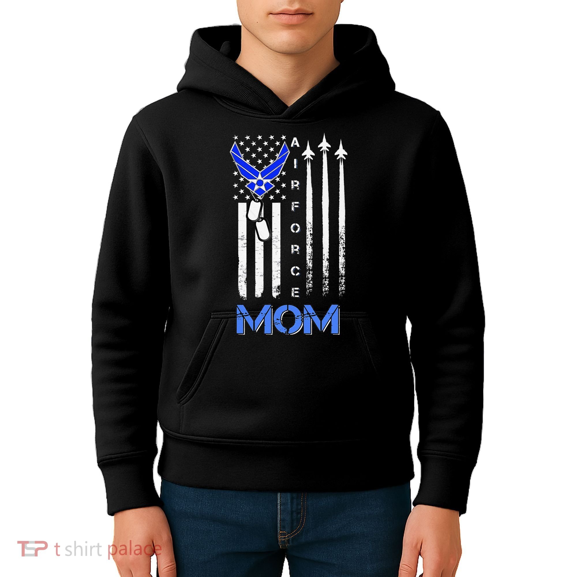 Air Force Mom, USAF Mom Tee, Women's Day Gift Veteran Kids Hoodie