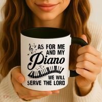As For Me And My Piano We Will Serve The Lord Pianist Coffee Mug thumb 3