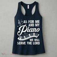 As For Me And My Piano We Will Serve The Lord Pianist Women's Tank Top thumb 3