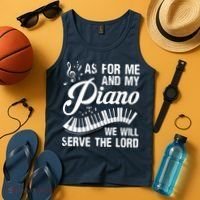 As For Me And My Piano We Will Serve The Lord Pianist Tank Top thumb 4