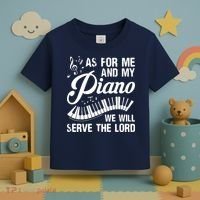 As For Me And My Piano We Will Serve The Lord Pianist Toddler T-Shirt thumb 3