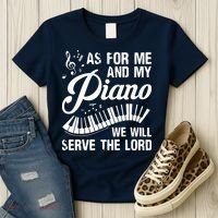 As For Me And My Piano We Will Serve The Lord Pianist Women's T-Shirt thumb 3