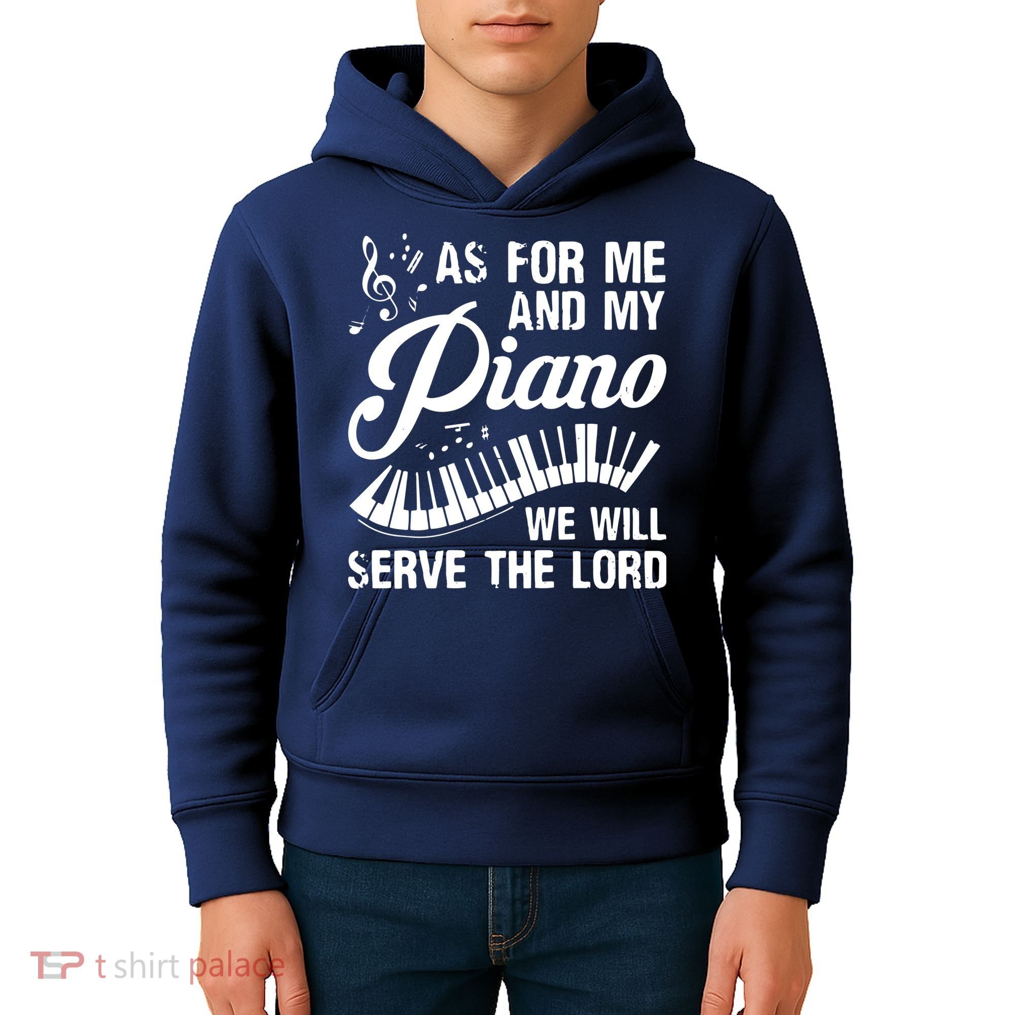 As For Me And My Piano We Will Serve The Lord Pianist Kids Hoodie