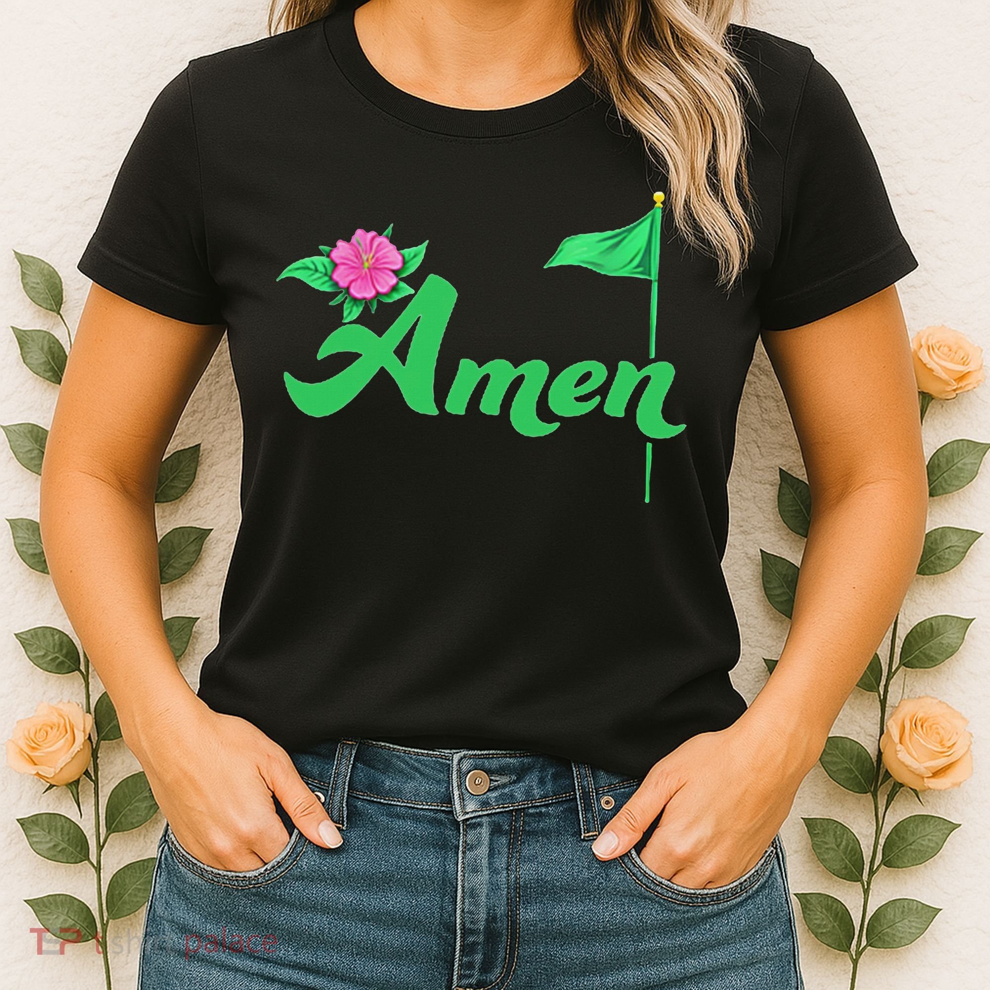 Amen Floral Master Golfer Golf Love Golf Flower Azaleas Women's T-Shirt