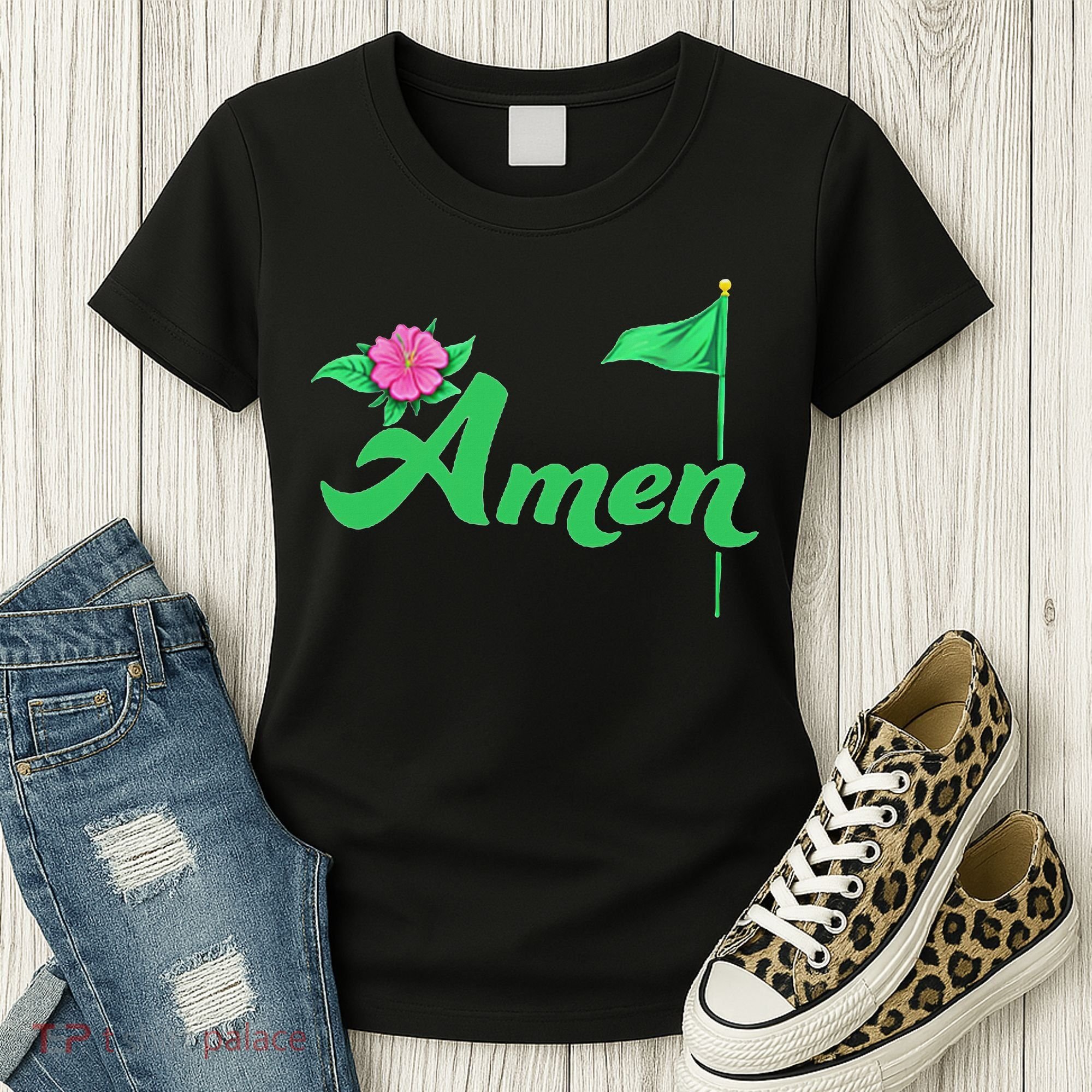 Amen Floral Master Golfer Golf Love Golf Flower Azaleas Women's T-Shirt