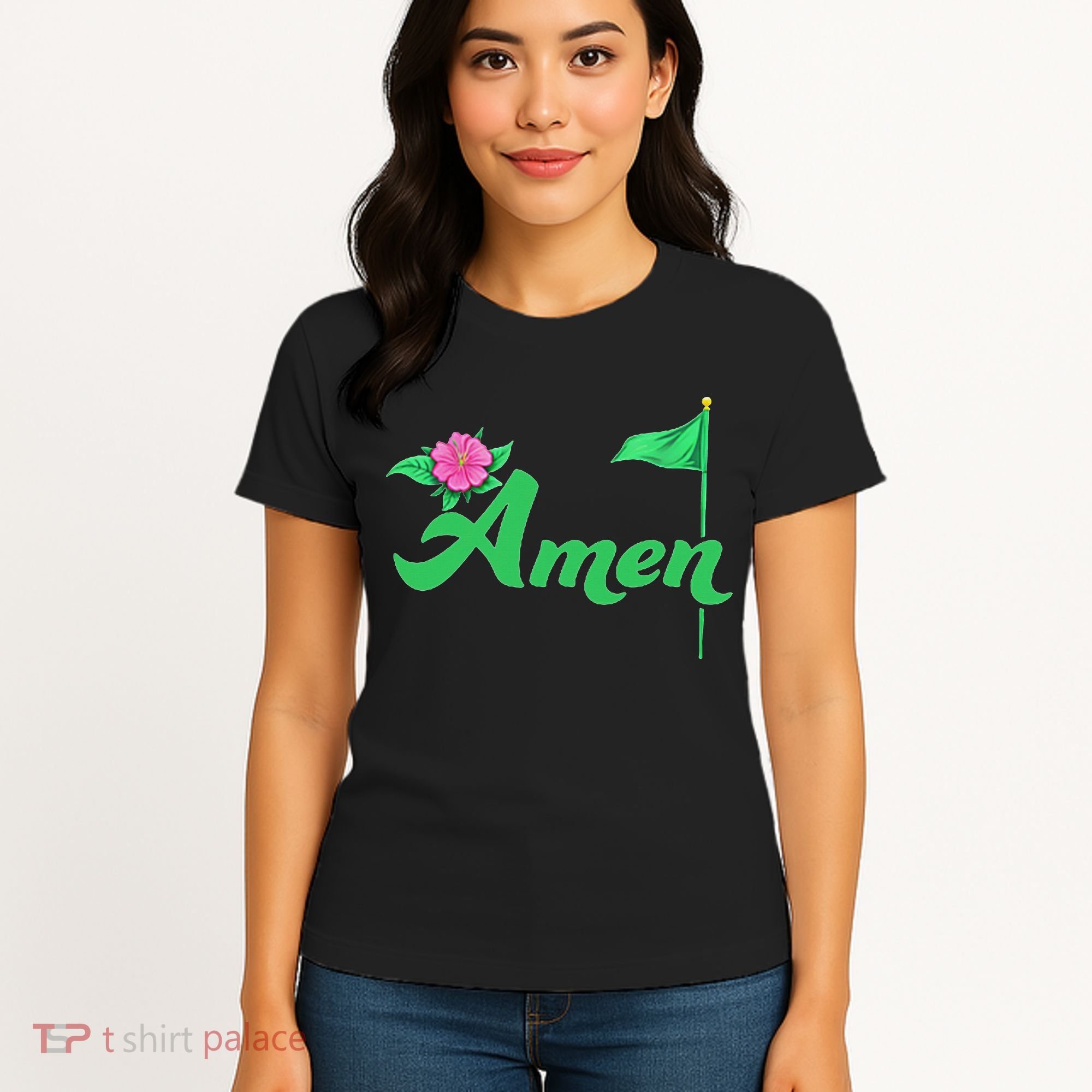 Amen Floral Master Golfer Golf Love Golf Flower Azaleas Women's T-Shirt