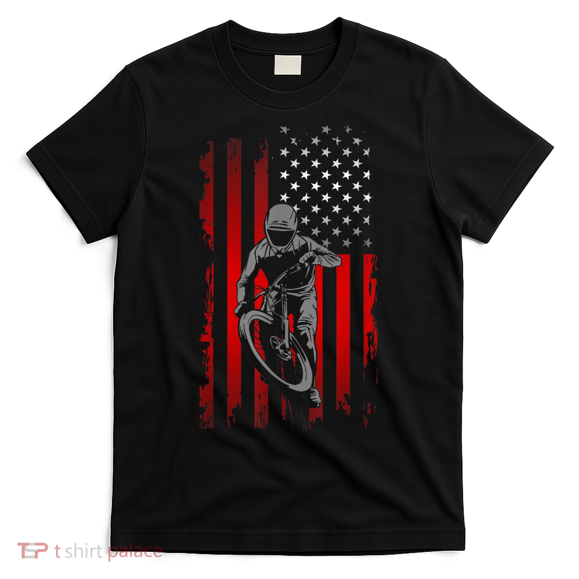 American Flag MTB Mountain Bike T-Shirt