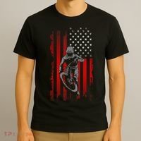 American Flag MTB Mountain Bike T-Shirt thumb 3