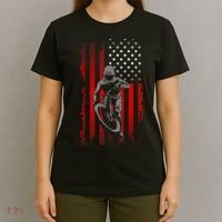 American Flag MTB Mountain Bike T-Shirt thumb 4