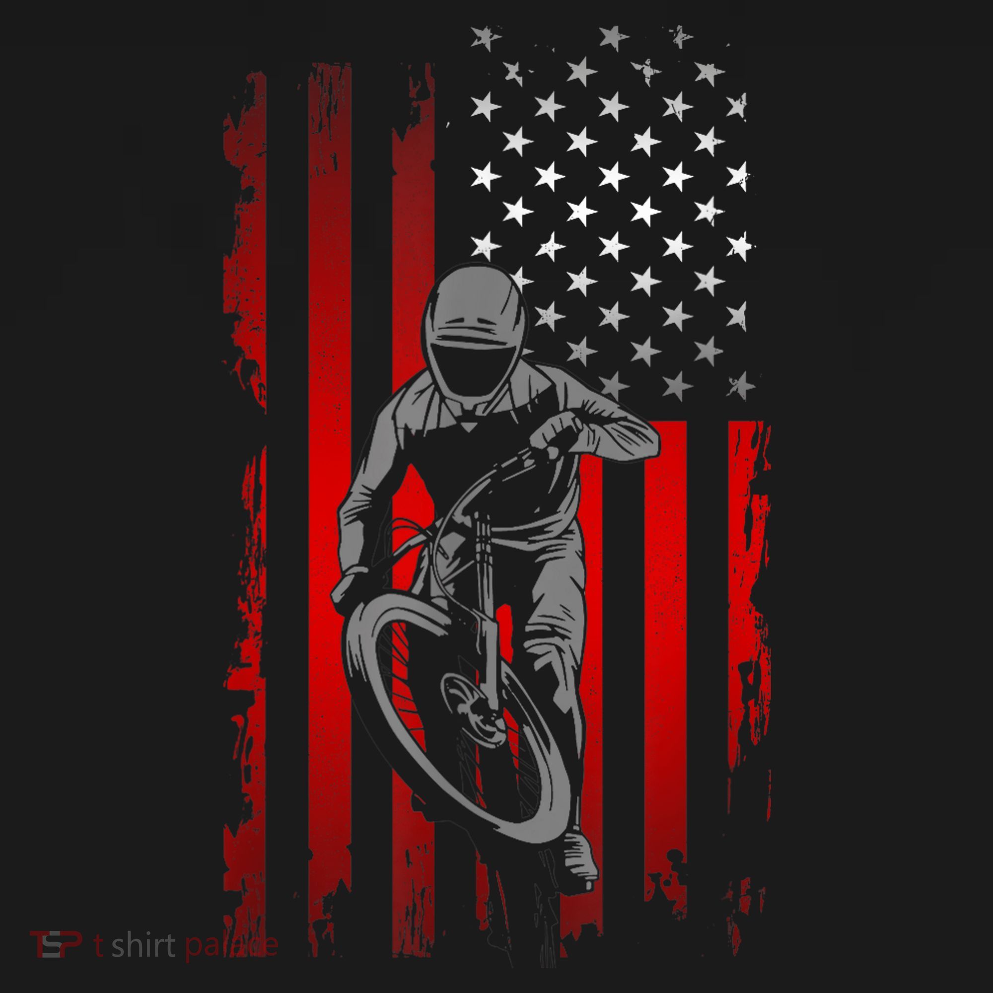 American Flag MTB Mountain Bike Ornament