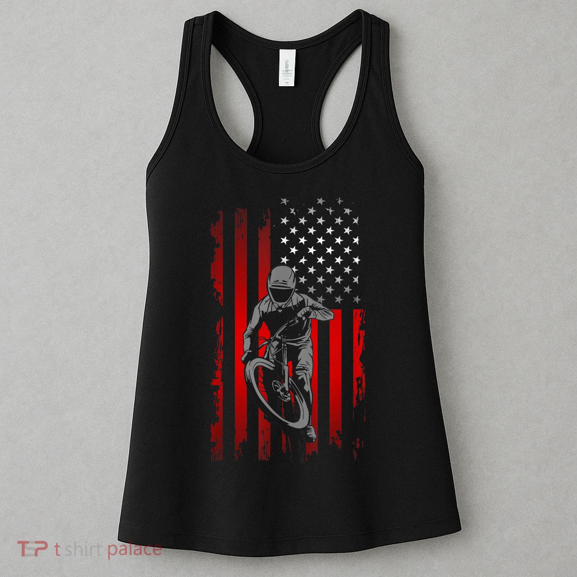 American Flag MTB Mountain Bike Women's Tank Top