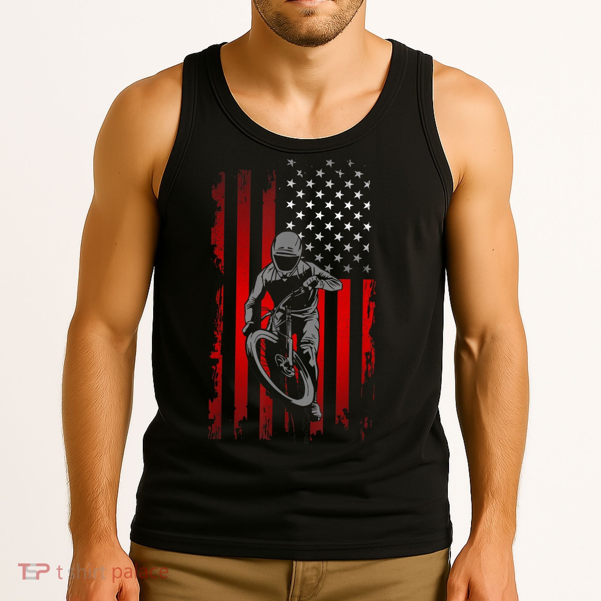 American Flag MTB Mountain Bike Tank Top