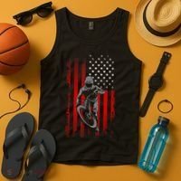 American Flag MTB Mountain Bike Tank Top thumb 4
