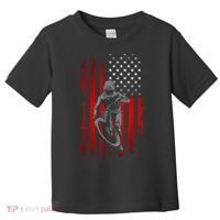 American Flag MTB Mountain Bike Toddler T-Shirt thumb 0