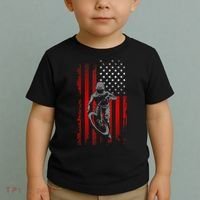 American Flag MTB Mountain Bike Toddler T-Shirt thumb 2