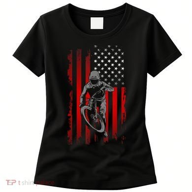 American Flag MTB Mountain Bike Women's T-Shirt