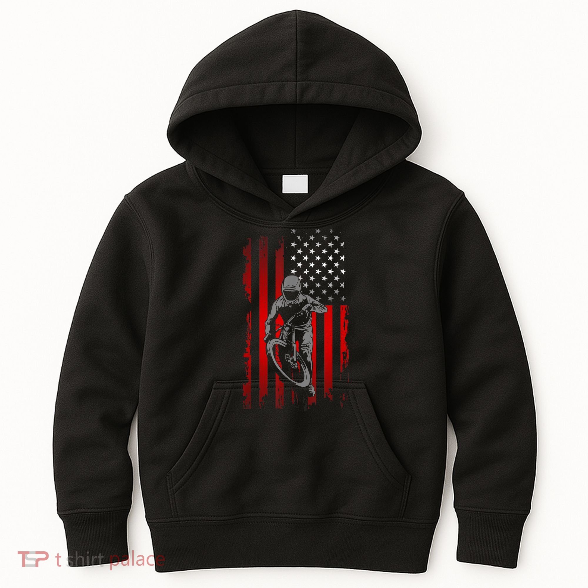 American Flag MTB Mountain Bike Kids Hoodie