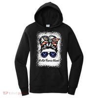 Air Force Mom Messy Bun Sunglasses Military Mom Mother's Day Cute Women's Hoodie thumb 0