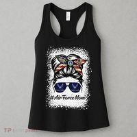 Air Force Mom Messy Bun Sunglasses Military Mom Mother's Day Cute Women's Tank Top thumb 3