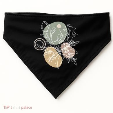 Abstract Floral Modern Botanical USA-Made Doggie Bandana
