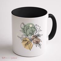 Abstract Floral Modern Botanical Coffee Mug thumb 1