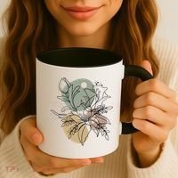Abstract Floral Modern Botanical Coffee Mug thumb 3